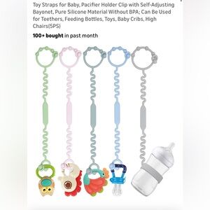 5 silicone Toy Straps for Baby